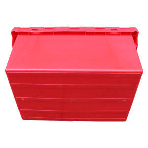 distribution tote with hinged lid